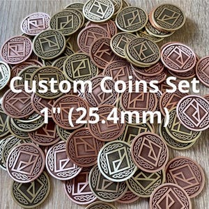 Juego de MONEDAS PERSONALIZADAS // Monedas personalizadas de 1 pulgada (25,4 mm) // Monedas de boda personalizadas // Fichas con logotipo personalizado // Monedas de recuerdo personalizadas