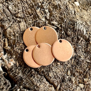 Round Copper Blanks With Hole 25mm (1 inch) 10-500 Stamping Blanks With Hole || 1.5mm thickness | 15 gauge |