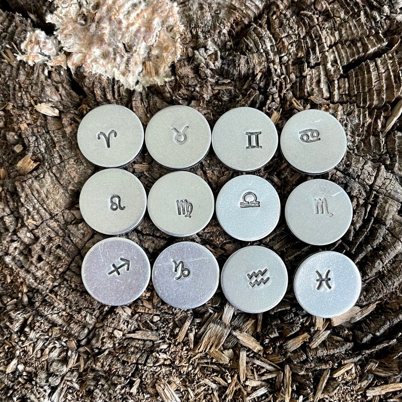 ZODIAC Signs Set METAL STAMP Zodiac Sign Metal Die Metal Etsy