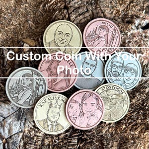 CUSTOM Personalized Coin With Photo | Custom Token | Custom Medallion | Personalized Gift | Pendant | Keychain