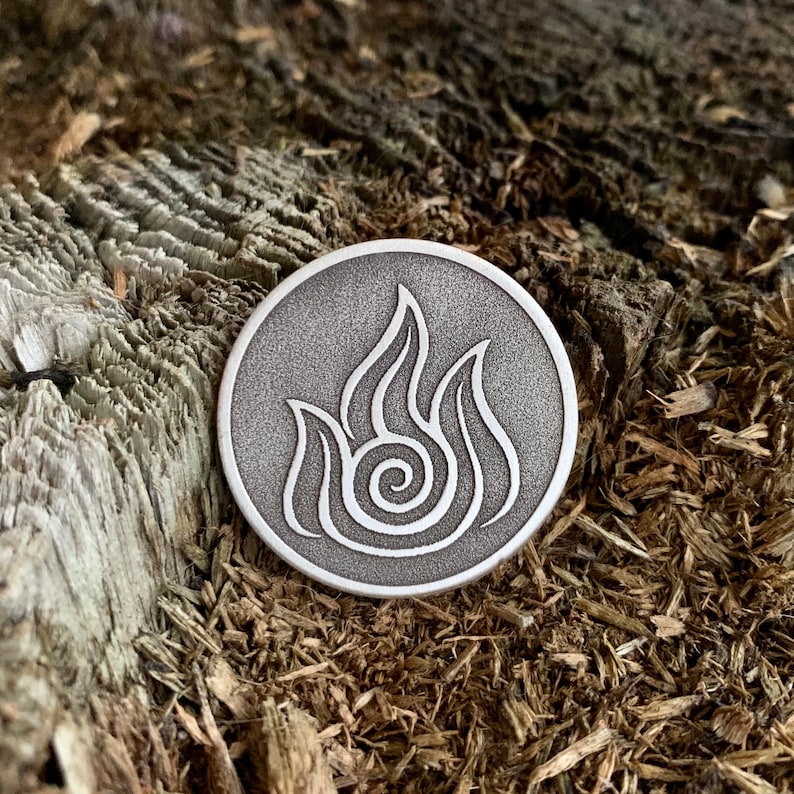 Coin Pendant Pin Badge The Last Airbender 4 Nations 33 mm, 1.25 inch; 40 mm, 1.5 inch Elements Fire Nation Keychain AVATAR