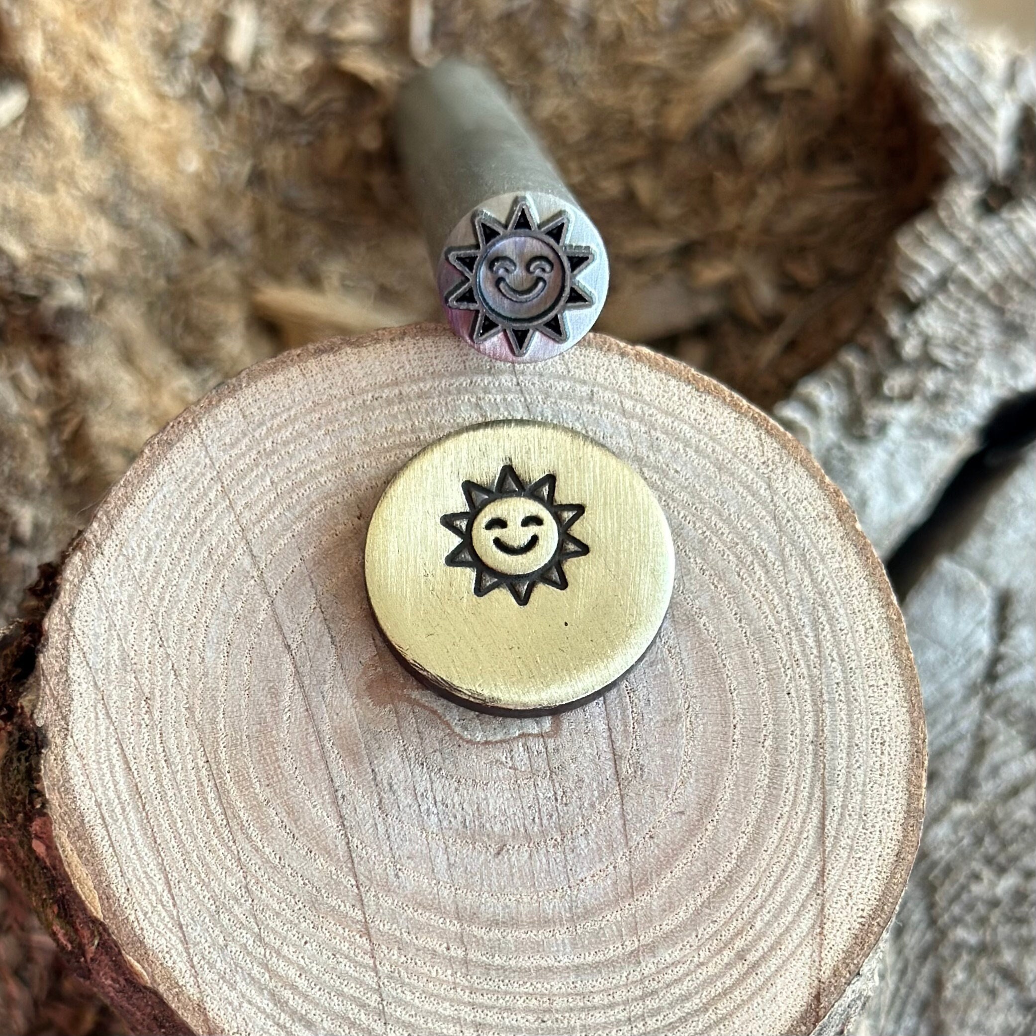 TIMBRO METALLICO SUN // Fustella metallica Smiling Sun // Timbri metallici // Timbro punzone per gioielli / Timbro in acciaio / Timbro metallico minus