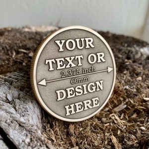 AANGEPASTE MUNT || Souvenirmunt | Pocketmunt 60 mm (2,375 inch)