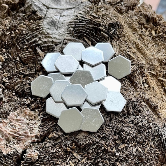 Hexagon Aluminum Blanks ||23 mm || Aluminium Hexagon Stamping Blanks || 2mm thickness | 0.708inch, 12 gauge