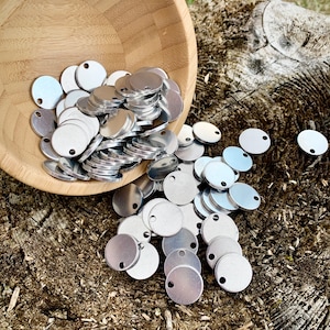 Round Aluminum Pendant Blanks 18mm || Stamping Aluminium Blanks With Hole || 2mm thickness || 0.708inch, 12 gauge