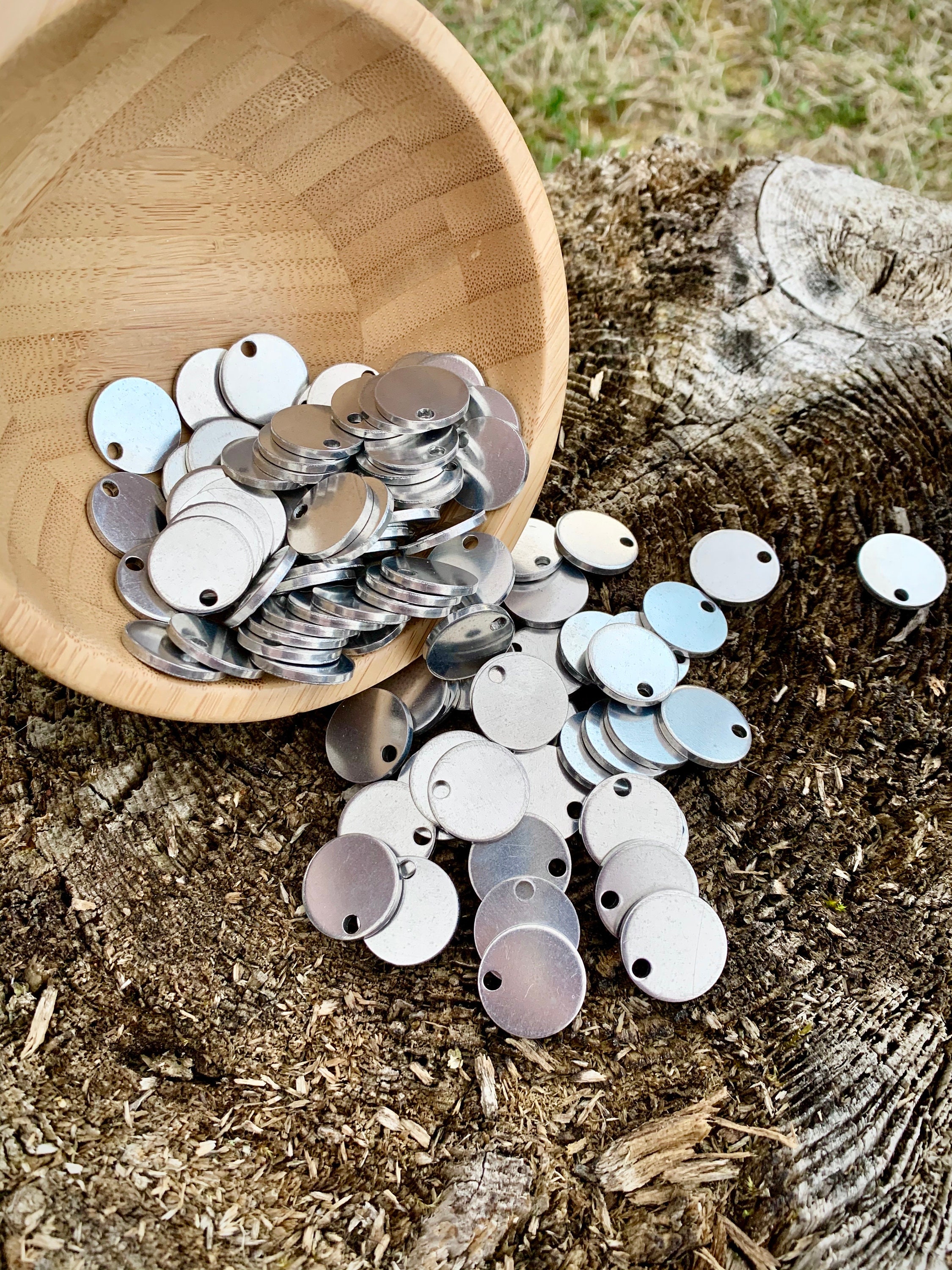 Round Aluminum Pendant Blanks 18mm || Stamping Aluminium Blanks With Hole || 2mm thickness || 0.708inch, 12 gauge
