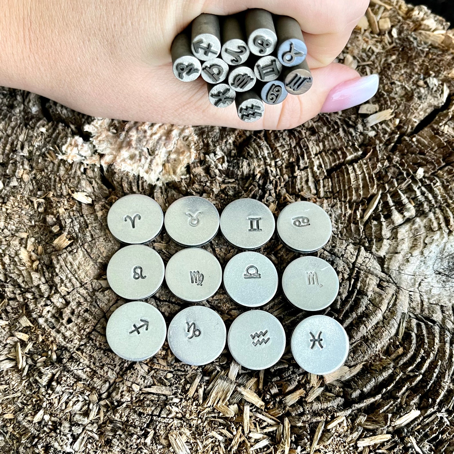 ZODIAC Signs Set METAL STAMP Zodiac Sign Metal Die Metal Etsy