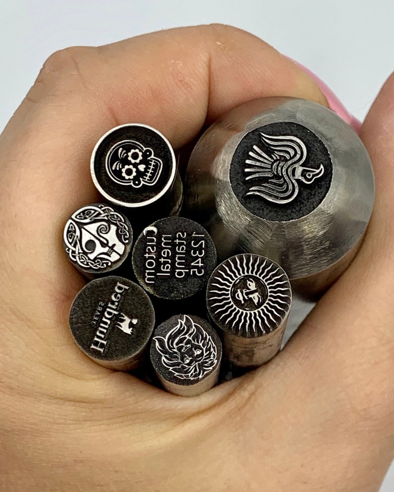 thumbnail image 2 of Handmade Custom Metal Stamp / Impact Punch - Made In Lithuania, Mixed Themes, Metal Craft Tool 2 of 6
