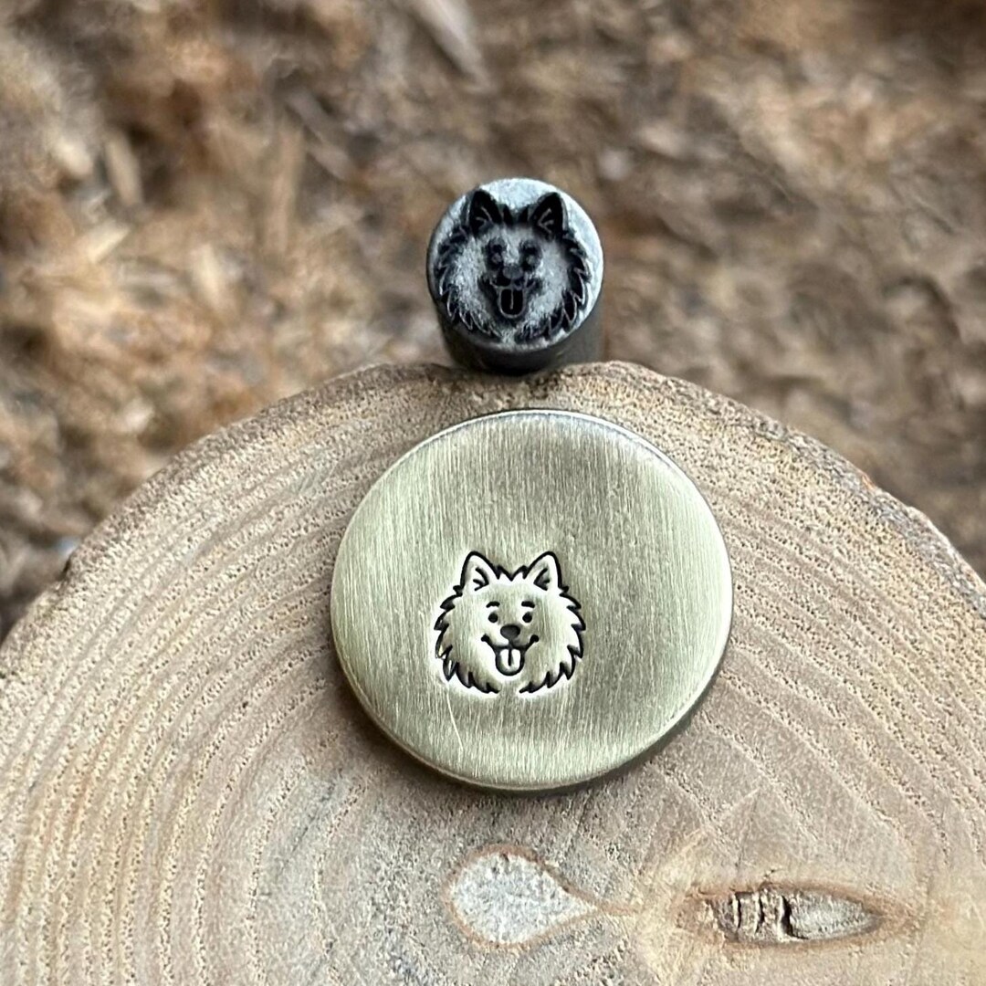 マーチンアップ KEESHOND DOG Metal Stamp || Keeshond Dog Die || Dog Breed Metal