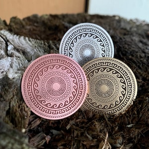 GREEK SUN SYMBOLS Coin || Souvenir Token || Pocket Coin || Amulet || Magic Symbol Coin || Pendant | Keychain | Pin Badge