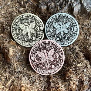 Moneda de recuerdo del Hada de los Dientes // Moneda del Hada de los Dientes // Regalo // Talismán // Moneda de recuerdo, colgante, llavero, insignia
