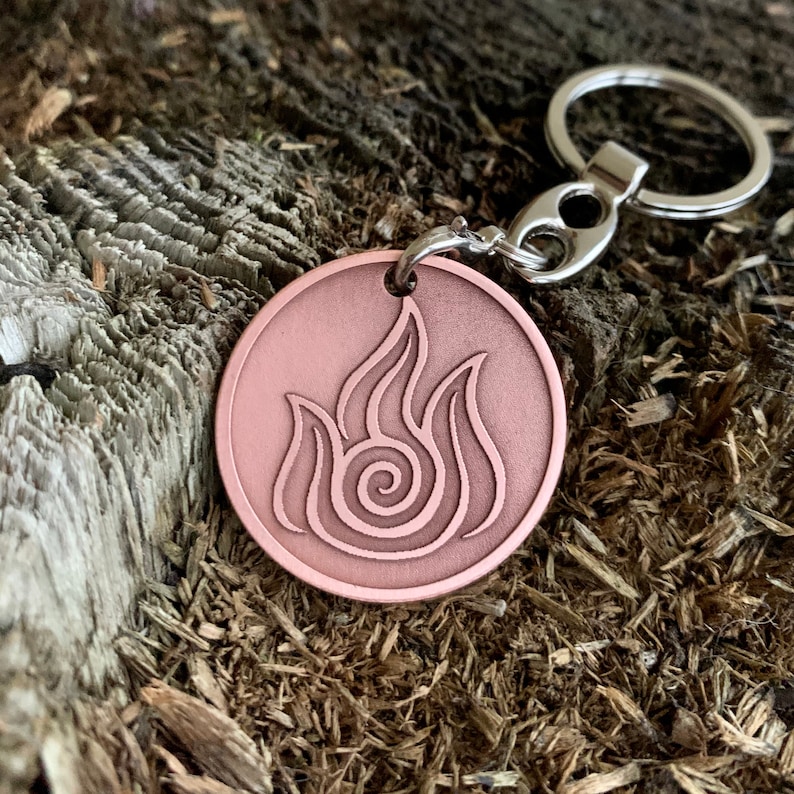 Coin Pendant Pin Badge The Last Airbender 4 Nations 33 mm, 1.25 inch; 40 mm, 1.5 inch Elements Fire Nation Keychain AVATAR