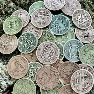 72 GOETIA SEALS SET || Goetia Coin || Goetia Seals || Coin, Pendant, Keychain, Pin badge 33mm (1.25 inch); 40 mm (1.5 inch)