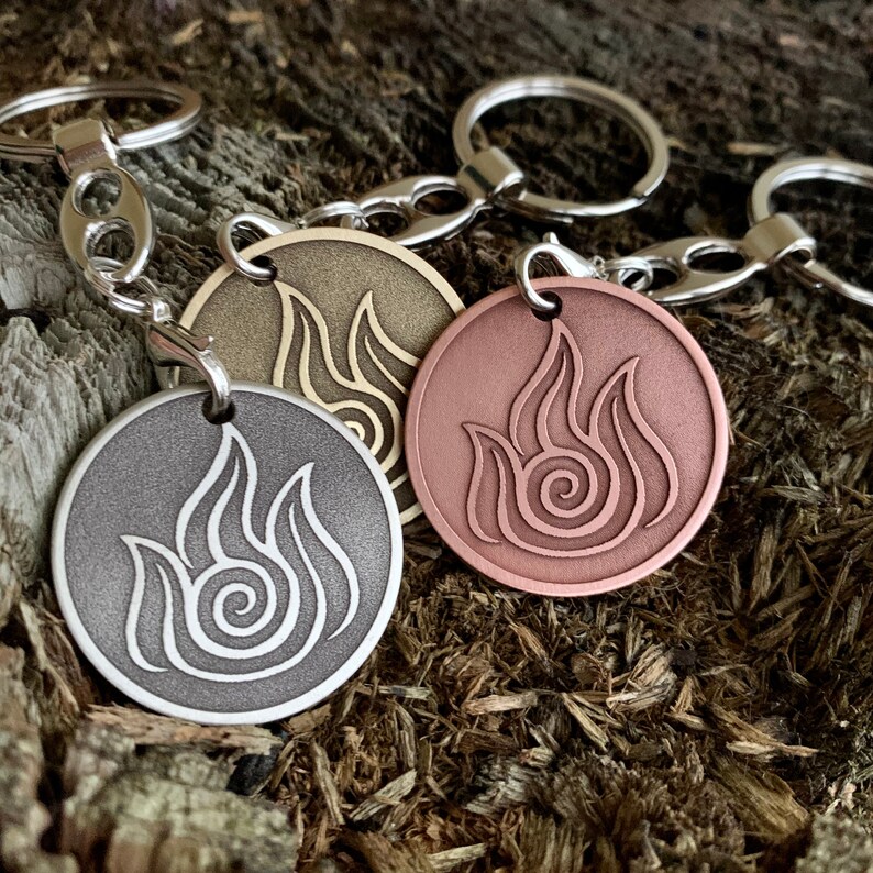 Coin Pendant Pin Badge The Last Airbender 4 Nations 33 mm, 1.25 inch; 40 mm, 1.5 inch Elements Fire Nation Keychain AVATAR
