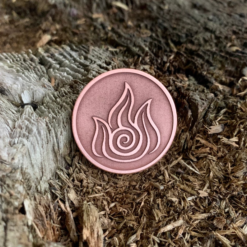 Coin Pendant Pin Badge The Last Airbender 4 Nations 33 mm, 1.25 inch; 40 mm, 1.5 inch Elements Fire Nation Keychain AVATAR