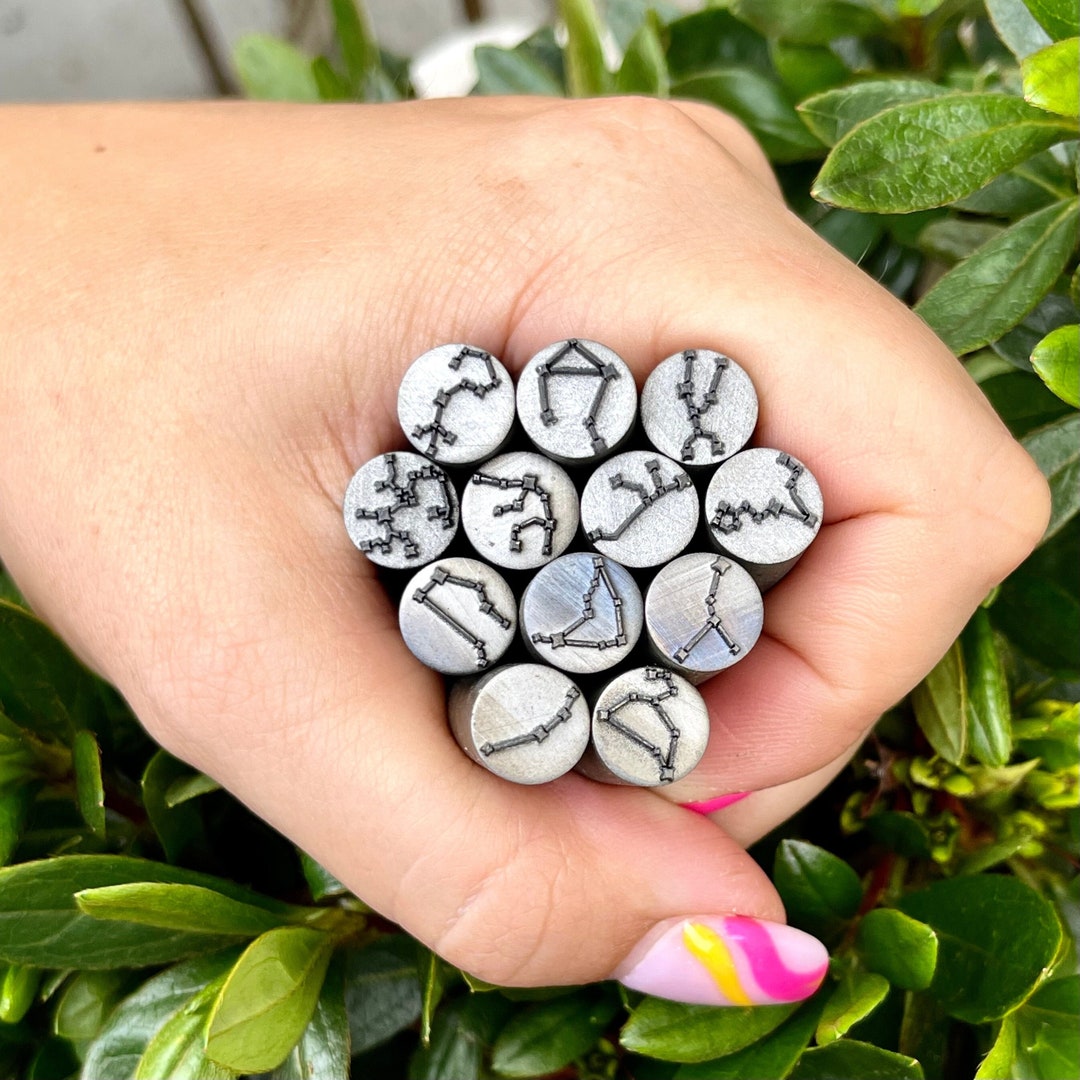 ZODIAC SIGNS CONSTELLATIONS Metal Stamp Zodiac Signs Set Metal Die