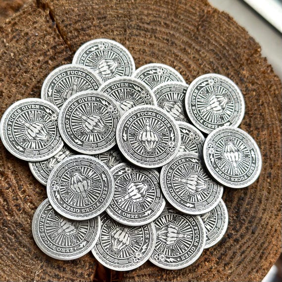 Zero F*cks Given Coin || Challenge Coin || Sarcastic Every Day