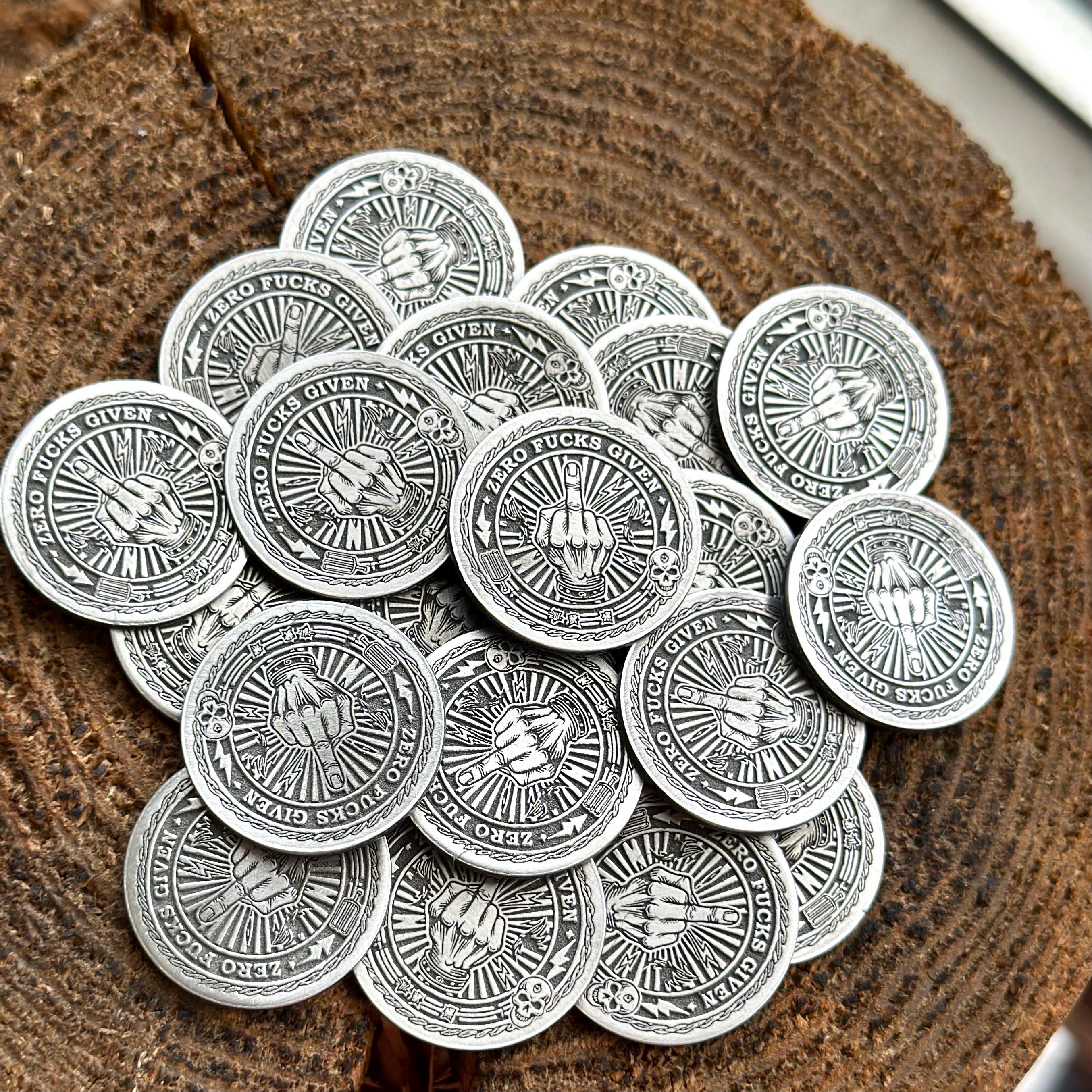 Zero F*cks Given Coin || Challenge Coin || Sarcastic Every Day