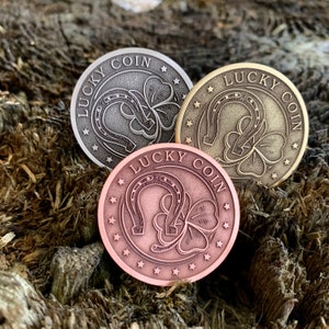 Moneda de la SUERTE // Amuleto de la SUERTE // Moneda de recuerdo // Talismán de la suerte // Idea de regalo // Moneda de bolsillo de la suerte