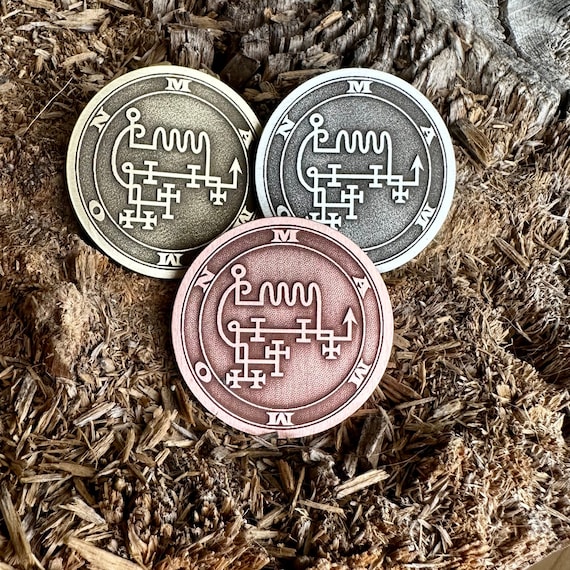 MAMMON SIGIL Coin || Sigil Of Mammon || King of Wealth Seal || Spirit of Prosperity Coin | Pendant | Souvenir