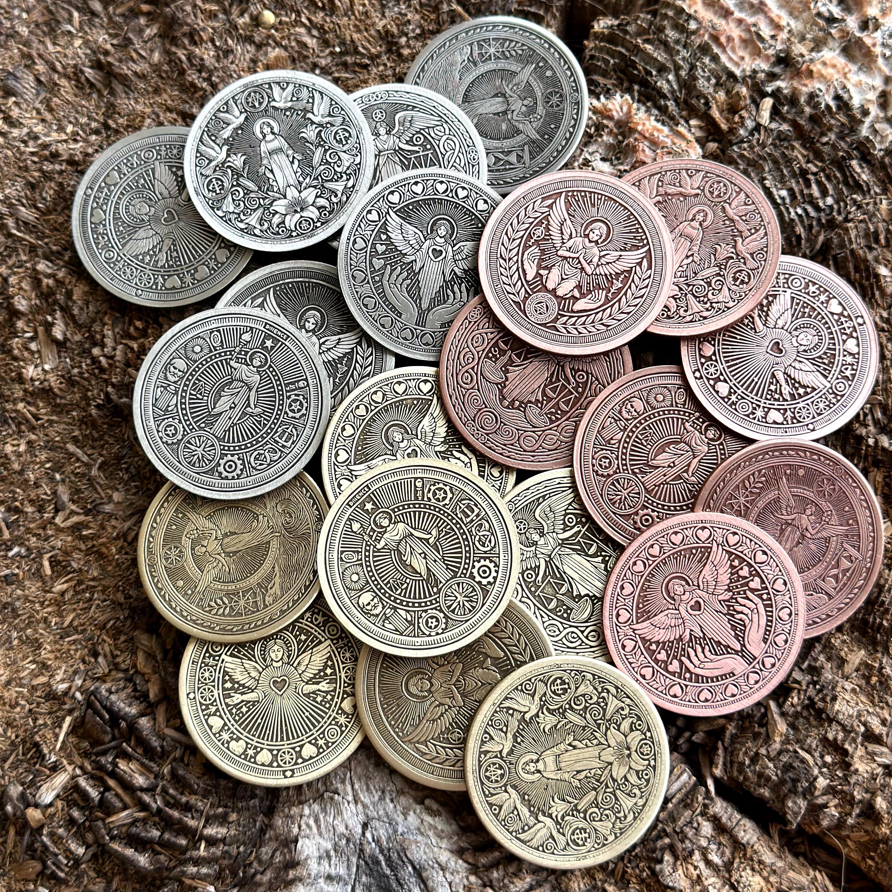 Seven Virtues Coins Set | Medallions of Seven Capital Virtues