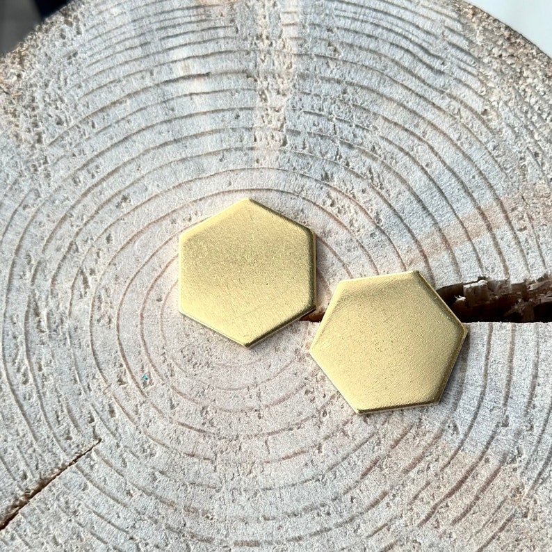 HEXAGON SHAPE BRASS STAMPING BLANK TAG