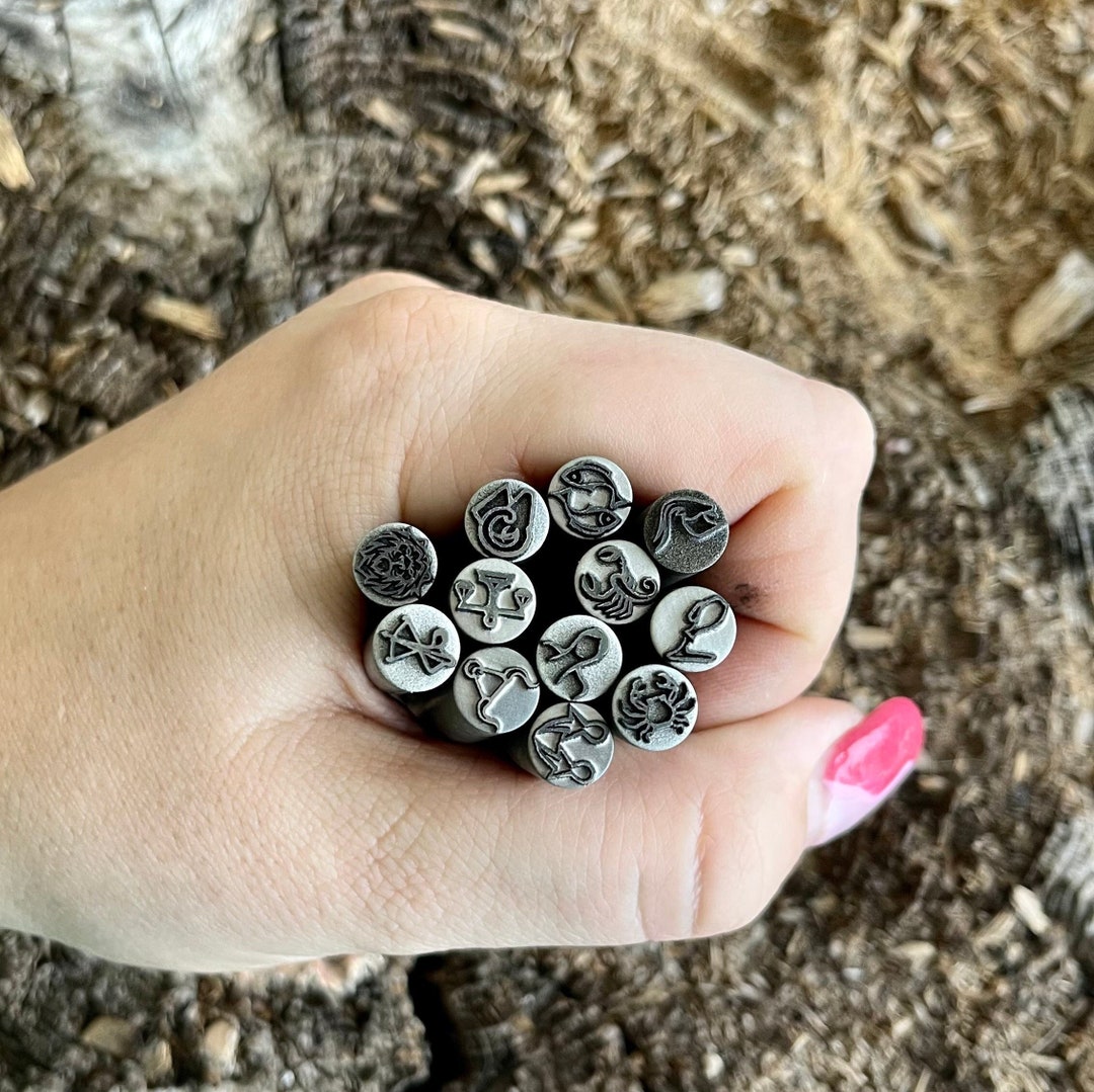 ZODIAC Signs Set METAL STAMP Zodiac Sign Metal Die Metal Stamps Jewelry