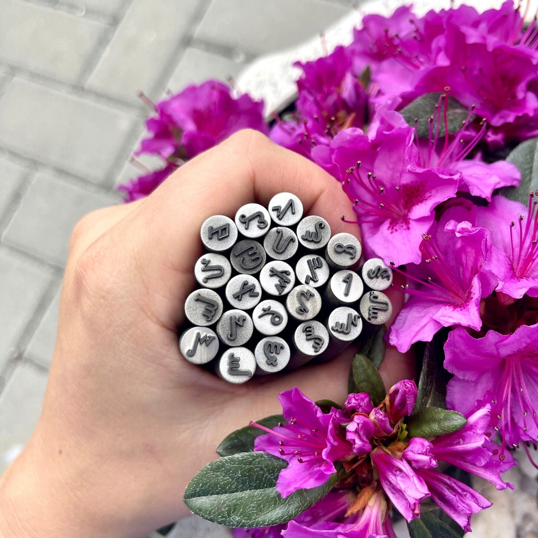 THEBAN ALPHABET Set Witches' Alphabet Metal Stamps Set Metal Dies