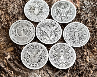 Seven Virtues Coins Set | Medallions of Seven Capital Virtues