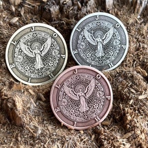 Moneda del Arcángel Jofiel // Moneda del Arcángel Jofiel // Amuleto mágico // Talismán // Símbolo del Arcángel / Moneda, Colgante, Llavero, Insignia