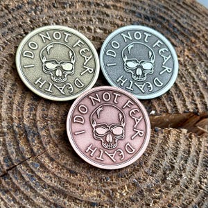 Moneda de recuerdo MEMENTO MORI // Moneda estoica // Moneda Remember You'll Die // Talismán // Moneda de recuerdo, colgante, llavero, insignia