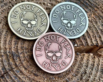 MEMENTO MORI Souvenir Münze || Stoische Münze || Denke daran du wirst sterben Münze || Talisman ||  Andenken Token | Münze, Anhänger, Schlüsselanhänger, Pin Abzeichen