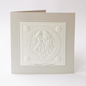 Gemini birthday card, Zodiac Postcard, Handmade postcard, Birthday card, Celebration, Original gift, Horoscope, Elegant classic