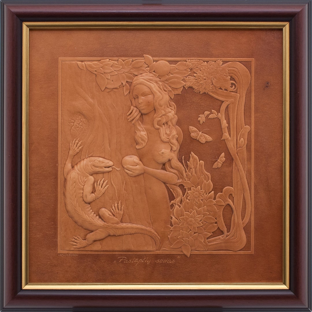 Framed leather artwork Original wedding gift Leather Etsy España