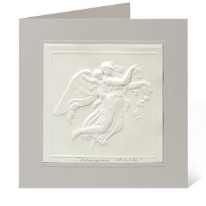 Celebration postcard, Embossed postcard, Handmade card, Angel, First Communion, Religion, Classic postcard, Newborn gift, Children, Original