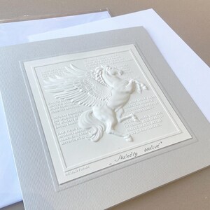 Business postcard, Celebration postcard, Birthday card, Handmade postcard, Embossed graphic postcard, Original postcard, Pegasus, For him,