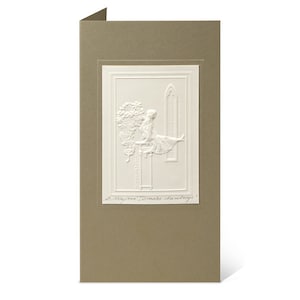 Angel, Handmade card, Embossed graphic postcard, Celebration postcard, First Communion, Christening gift, 1st birthday, Toddler, For girl