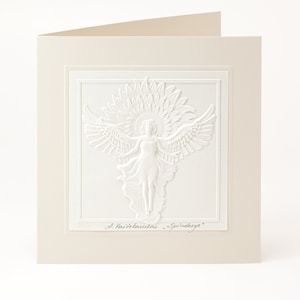 Angel, Baby baptism gift, Original, Christening card, Religion, Embossed postcard, Gift for family, First Communion card, Christmas card