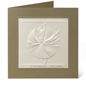 Ballerina dance, Ballet, Graduation card, School cards, Embossed postcard, Celebration card, Postcard for her, Elegant classic