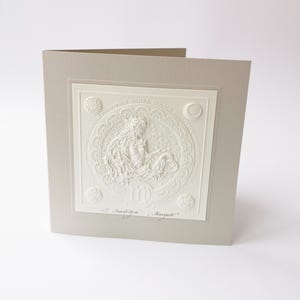 Astrology sign, Virgo sign, Zodiac postcard, Celebration postcard, Horoscope, Original card, Handmade postcard, Embossed postcard