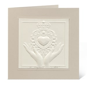 Thank you card, Thank you postcard, Heart, Gift for parents, Gift for family, Original postcard, Emboss graphic postcard, Eco friendly