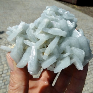 Rare 3.5" - Blue BARITE (BARYTE) Crystal Cluster - Guercif (Garsif), Morocco - Free shipping - Air Mail - worldwide on everything !