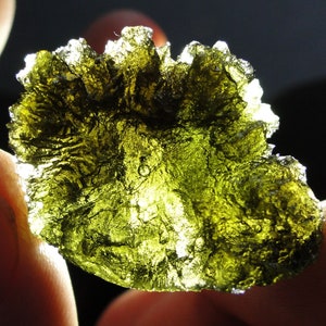 47ct Green Tektite Ultrarare - BI-COLOR!!! MOLDAVITE - Czech Republic, Chlum - Free shipping - Air Mail - worldwide on everything!