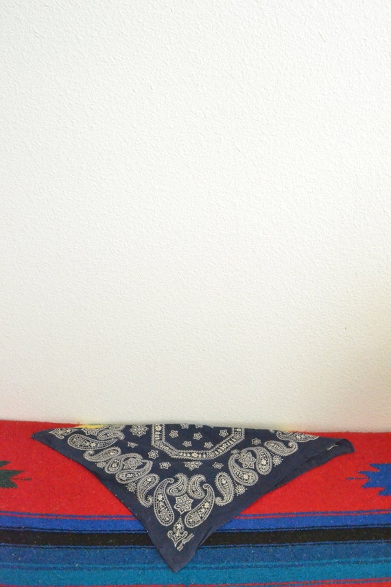 Vintage 50's Fast Color Blue Elephant Bandana (Mad