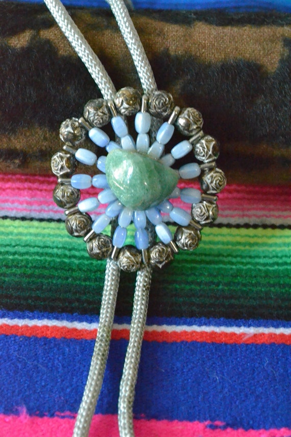 Vintage Handmade Turquoise Stone Western Bolo Tie