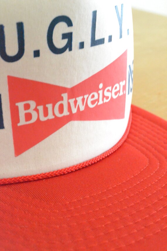 Vintage U.G.L.Y. Budweiser MS Red Trucker Hat - image 3