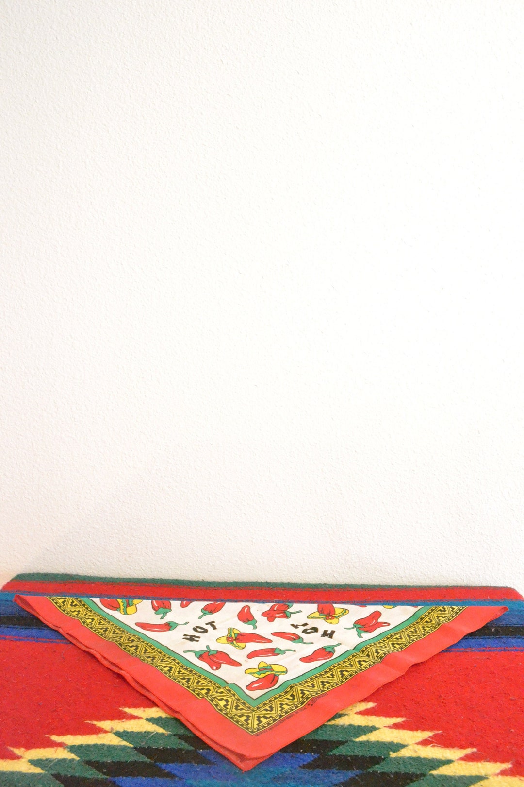 Vintage Hot Chili Pepper Bandana made in U.S.A. Etsy