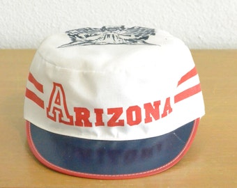 Jahrgang Arizona zwei Streifen "Go Wildcats" Maler Cap (Made In U.S.A.)