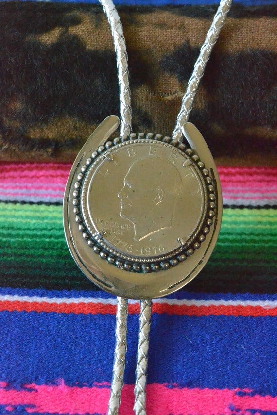 Vintage 1976 Bicentennial Coin Western Bolo Tie