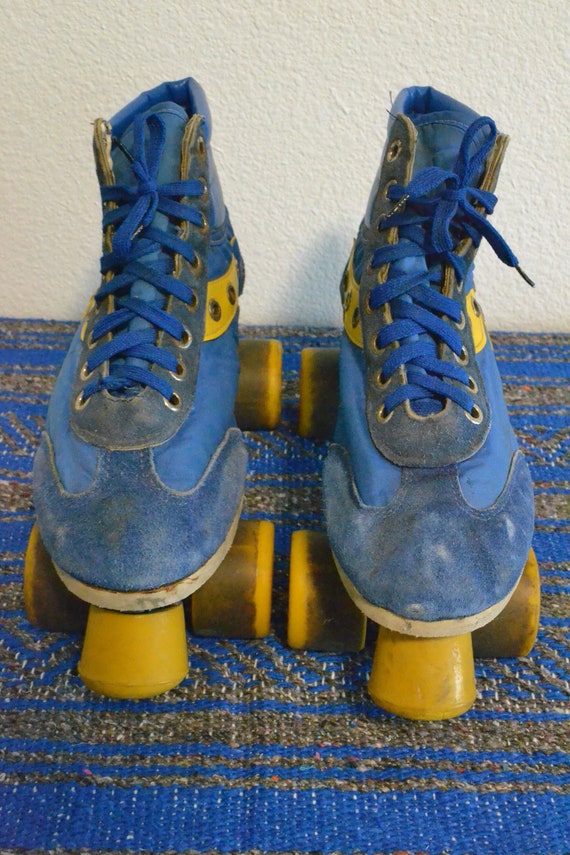 Vintage Olympian Blue And Yellow Jogger Roller Skates… Gem